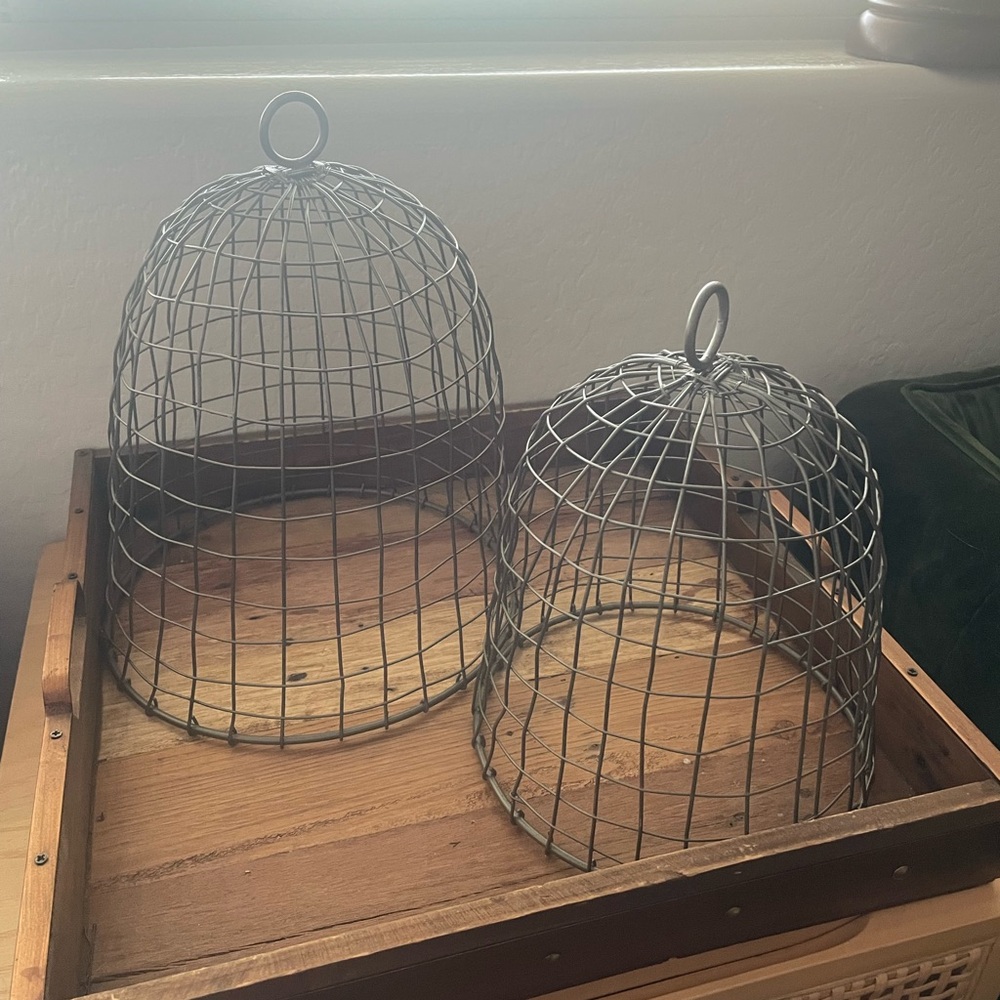 New - Set of 2 Wire Cloches